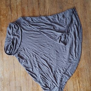Mauve cowl neck poncho